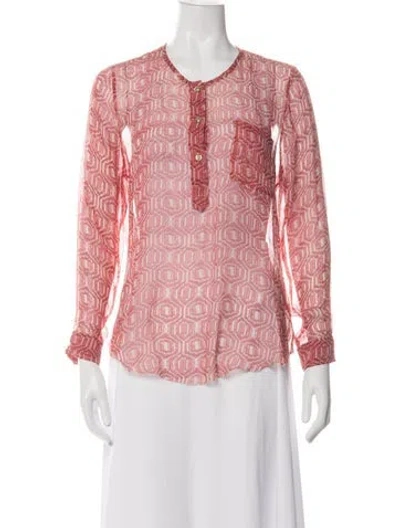 Pre-owned Isabel Marant Étoile Silk Printed Blouse In Red