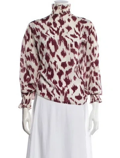 Pre-owned Isabel Marant Étoile Silk Printed Blouse In White