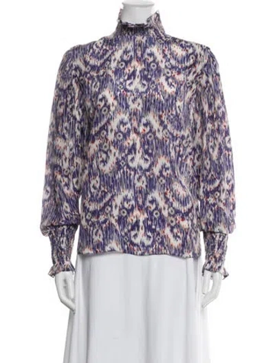 Pre-owned Isabel Marant Étoile Silk Printed Top In Purple