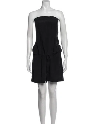 Pre-owned Isabel Marant Étoile Silk Strapless Romper In Black