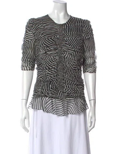 Pre-owned Isabel Marant Étoile Silk Striped Blouse In Black