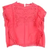 Isabel Marant Étoile Silo Flutter-sleeve Eyelet Top In Pink Cotton In Pink