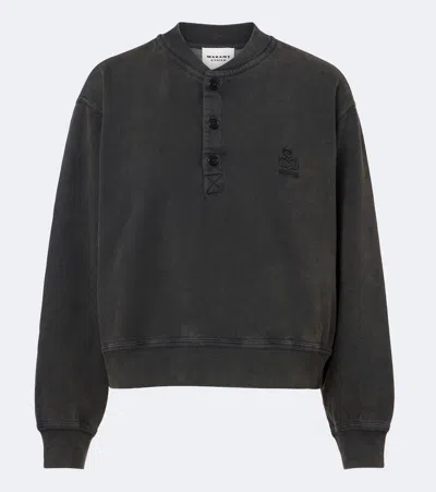 Isabel Marant Étoile Simony Cotton-blend Jersey Sweatshirt In Black