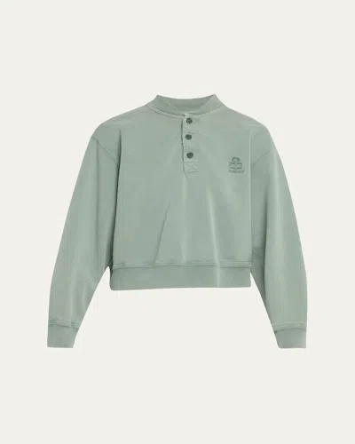 Isabel Marant Étoile Simony Logo-embroidered Sweatshirt In Green
