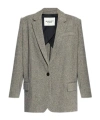 Isabel Marant Étoile Isabel Marant Etoile Embroidered Wool Blend Cikaito Blazer In Gray