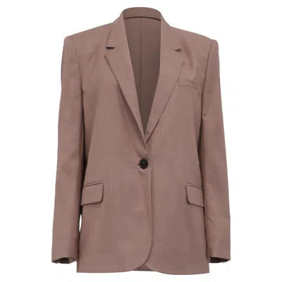 Isabel Marant Étoile Isabel Marant Etoile Single-breasted Blazer With Pockets In Brown Wool