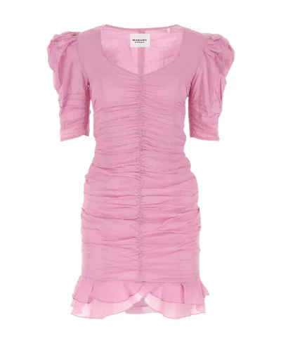 ISABEL MARANT ÉTOILE ISABEL MARANT ÉTOILE PUFF SLEEVED GATHERED MINI DRESS