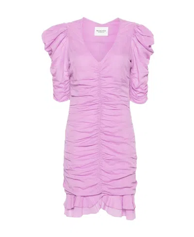 Isabel Marant Étoile Sireny Ruched Mini Dress In Rose-pink