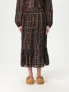 Isabel Marant Étoile Marant Etoile Women Diya Biologic Cotton Skirt With All-over Print In Black