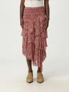 Isabel Marant Étoile Marant Etoile Women Rust Printed Georgette Brigitte Midi Skirt In Multi