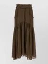 Isabel Marant Étoile Skirt Tiered Waistband Sheer Hem In Green