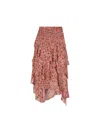 Isabel Marant Étoile Marant Etoile Women Rust Printed Georgette Brigitte Midi Skirt In Multi
