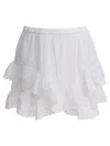 Isabel Marant Étoile Layered Lace Trim Skirts With Ruffled Hem In White