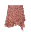Isabel Marant Étoile Layered Ruffle Mini Skirt With Asymmetric Hem In Brown