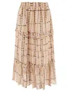 Isabel Marant Étoile Tiered Ruffled Skirts In Printed Lightweight Fabric In Beige