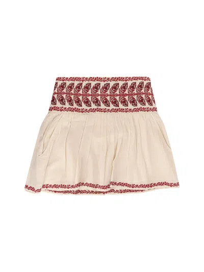 Isabel Marant Étoile Embroidered Organic Cotton Mimi Skirt In Neutral