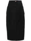 Isabel Marant Étoile Black Flozia Denim Midi Skirt In Black