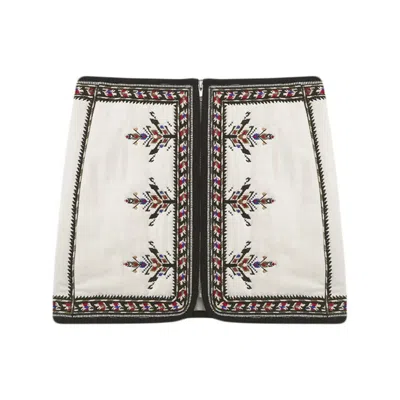 Isabel Marant Étoile Isabel Marant Etoile White Viscose Blend Zeria Mini Skirt In Multicolor
