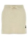 Isabel Marant Étoile Isabel Marant Etoile Melange Cream Stretch Cotton Blend Amaline Mini Skirt In Yellow