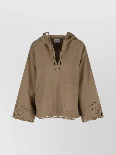 ISABEL MARANT ÉTOILE SLEEVE DETAIL HOODED TOP
