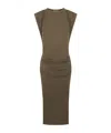 Isabel Marant Étoile Midi Dress With Cap Sleeves And Ruched Detailing In Green