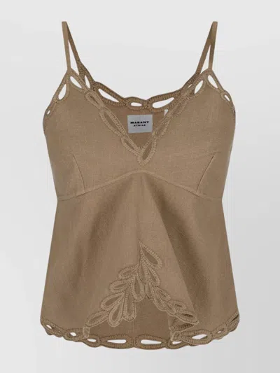 Isabel Marant Étoile Sleeveless V-neckline Crochet Detailing In Green