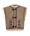 Isabel Marant Étoile Clemencia Embroidered Shearling Vest In Brown