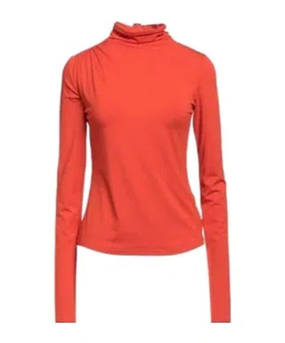 Isabel Marant Étoile Slim-fit Long-sleeve Top With Curved Hem In Orange