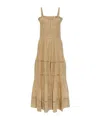 Isabel Marant Étoile Isabel Marant Etoile Divine Khaki Embroidered Straps Dress In Nude