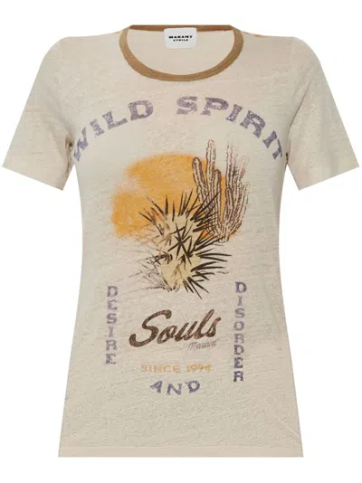 Isabel Marant Étoile Slogan-print T-shirt In White