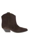 Isabel Marant Étoile Soft Suede Ankle Boots With Western-inspired Detailing In Brown