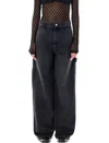 Isabel Marant Étoile Wide Leg Cargo Jeans In Black