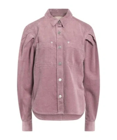 Isabel Marant Étoile Solid Color Corduroy Shirt In Pink