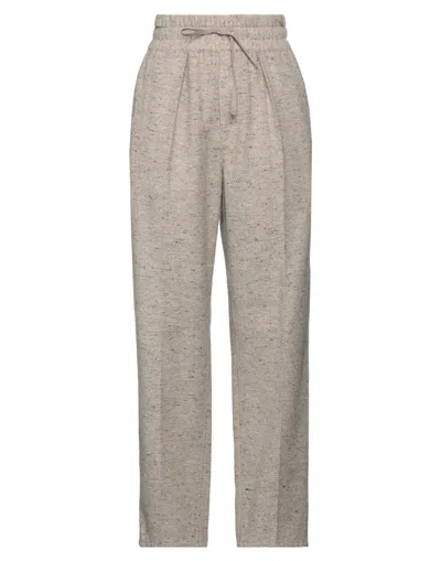 Isabel Marant Étoile Solid Color Flannel Trousers In Neutral