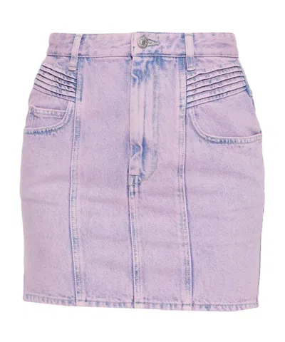 Isabel Marant Étoile Solidcolor Denim Pencil Skirt In Purple