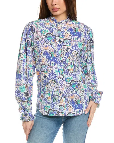 Isabel Marant Étoile Isabel Marant E'toile Soliska Silk-blend Blouse In Blue