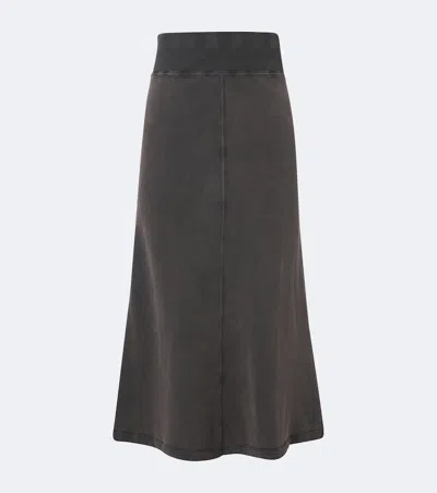 Isabel Marant Étoile Solkia Cotton Jersey Midi Skirt In Gray