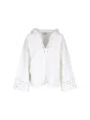 Isabel Marant Étoile Hooded Cut-out Front Pocket Top In White