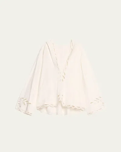 Isabel Marant Étoile Solvi Embroidered Hooded Pullover In White
