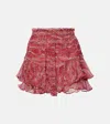 Isabel Marant Étoile Sornel Ruffled Printed Shorts In Red
