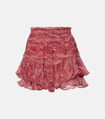 ISABEL MARANT ÉTOILE SORNEL RUFFLED PRINTED SHORTS