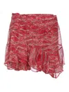 Isabel Marant Étoile Sornel Ruffled Printed Shorts In Red