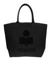 Isabel Marant Étoile Structured Black Cow Leather Tote With Subtle Logo In Black