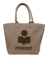 Isabel Marant Étoile Spacious Tote Bag With Bold Graphic Logo In Brown