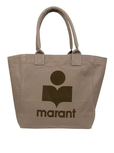 Isabel Marant Étoile Spacious Tote Bag With Bold Graphic Logo In Brown