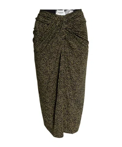 ISABEL MARANT ÉTOILE ISABEL MARANT ÉTOILE JELDIA GRAPHIC PRINTED DRAPED MIDI SKIRT