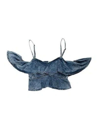 Pre-owned Isabel Marant Étoile Square Neckline Sleeveless Crop Top W/ Tags In Blue
