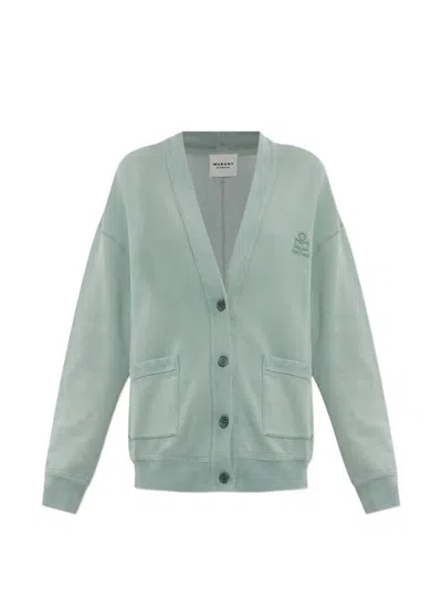 Isabel Marant Étoile Stephy Logo-embroidered Cardigan In Green
