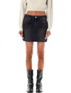 Isabel Marant Étoile Vesna Denim Miniskirt In Faded Black