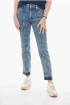 ISABEL MARANT ETOILE STONE WASHED SULANOA DENIMS WITH VERTICAL STITCHINGS